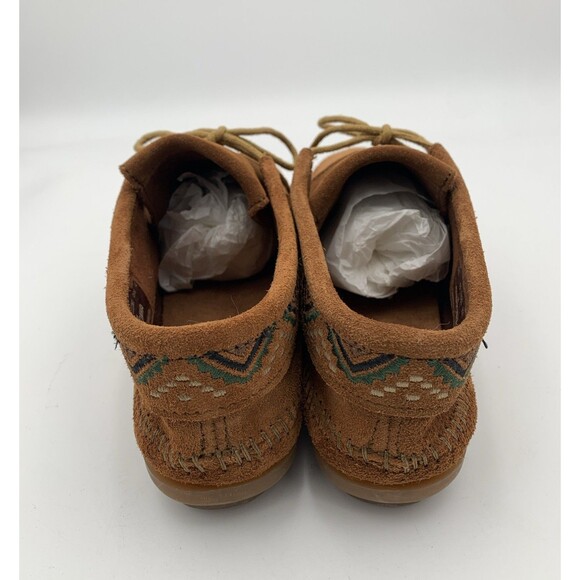 Minnetonka Mosaic Ankle Brown Suede Women’s Moccasin Size 9.5 New In Box . - Picture 3 of 9